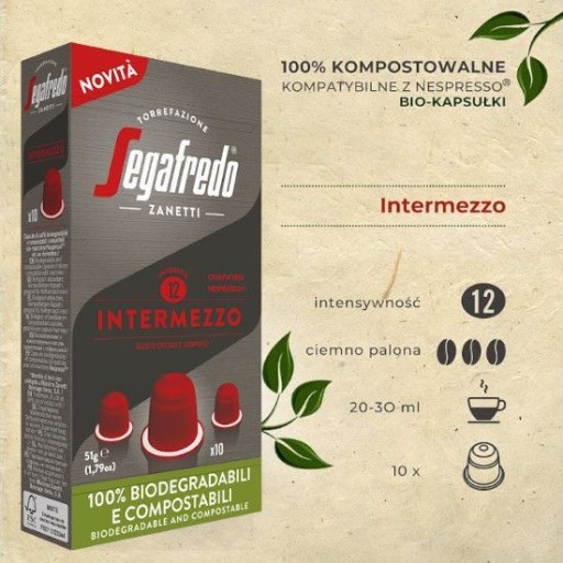 Kapsule pre NESPRESSO SEGAFREDO INTERMEZZO 10 ks