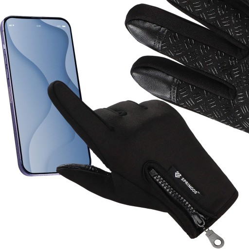 PÁNSKE ZIMNÉ FLEECE TEPLÉ DOTYKOVÉ RUKAVICE PRE RUKAVICE NA SMARTPHONE r.S.