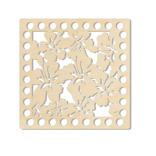 BSZ521 Základňa košíka - štvorec 15cm - kvety