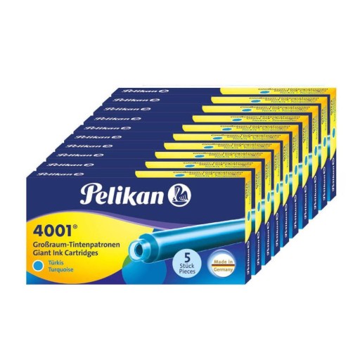 Tyrkysové atramentové kazety Pelikan 4001 dlhé 5