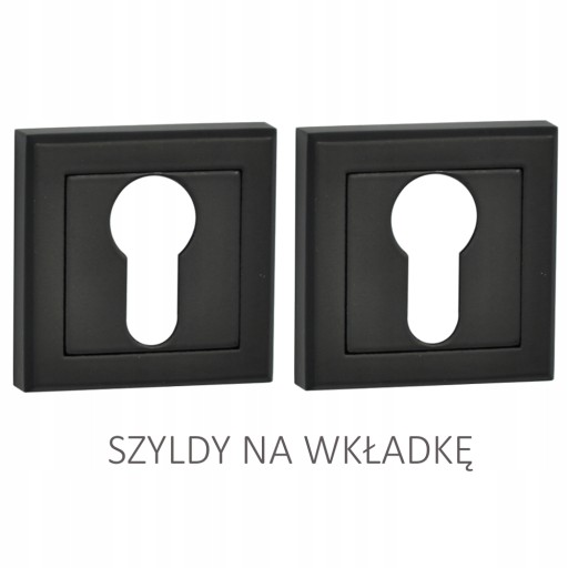 ŠTVORCOVÝ ROZETOVÝ ZNAK, KĽÚČ ALEBO VLOŽKA - ČIERNA