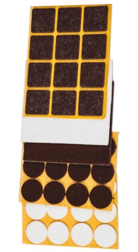 PLSTENÉ okrúhle nábytkové podložky, HNEDÉ 28 mm, 12 ks