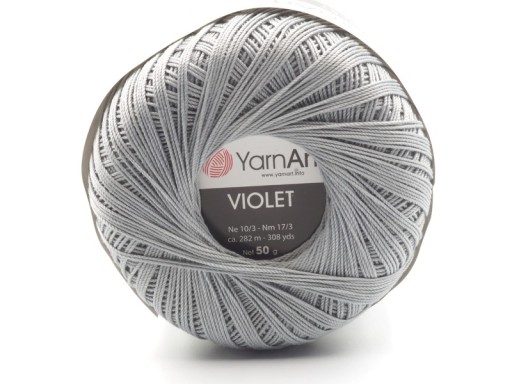 Violet YarnArt šnúra, mercerizovaná bavlna, farba 5326 šedá