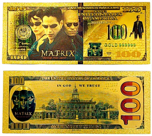 MATRIX Jedinečný zberateľský DARČEK s pozlátenými bankovkami