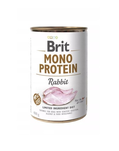 BRIT MONO Protein Mokré krmivo pre psov Králik 400g