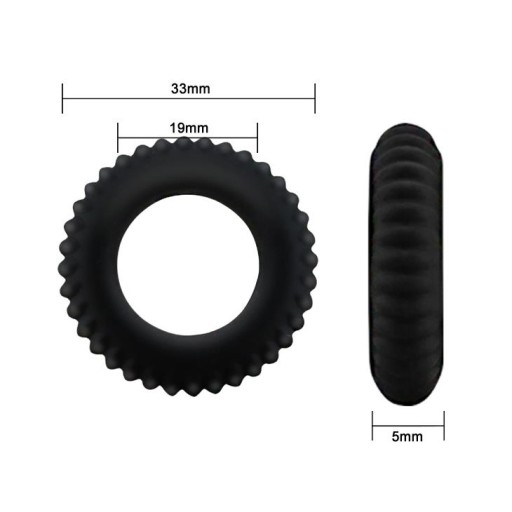 Prsteň na penis Erotic Cap Sexy darček BAILE TITAN Black