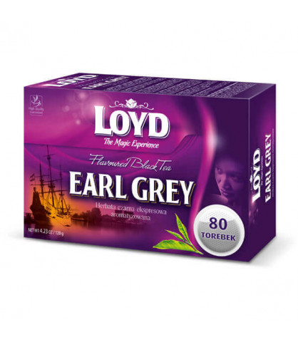 Expresný čierny čaj Earl Grey 80 suchých vrecúšok Veľké balenie LOYD