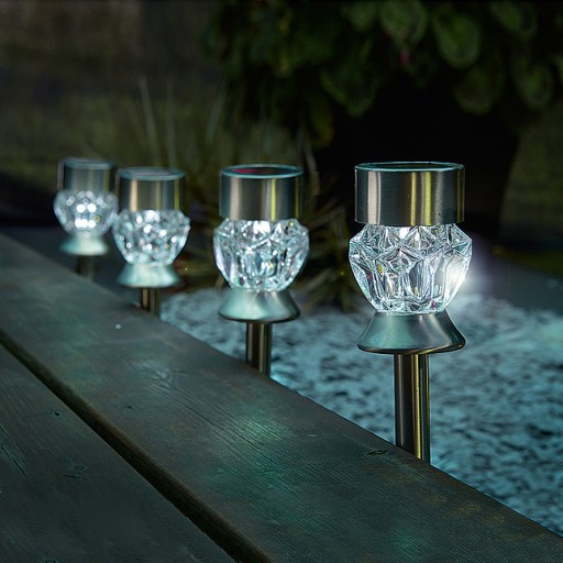 solárne svietidlo 1LED RGB/1LED biela záhradná dekorácia milticolor crystal P-710
