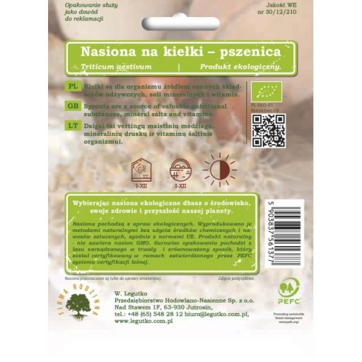BIO SEMIENKY PŠENIČNÝCH KLÍKOV 30 G LEGUTKO