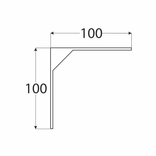 Uholník pre spojku políc Zn 100x100mm