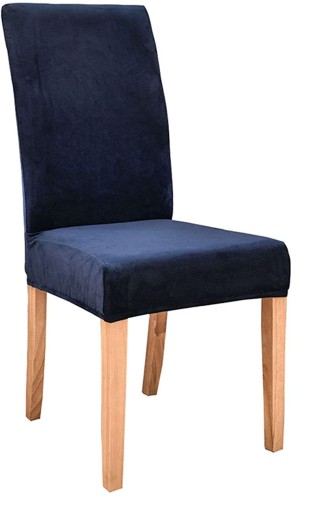 VELÚROVÝ POTAH NA STOLIČKU Univerzálny velúrový poťah na stoličku NAVY BLUE