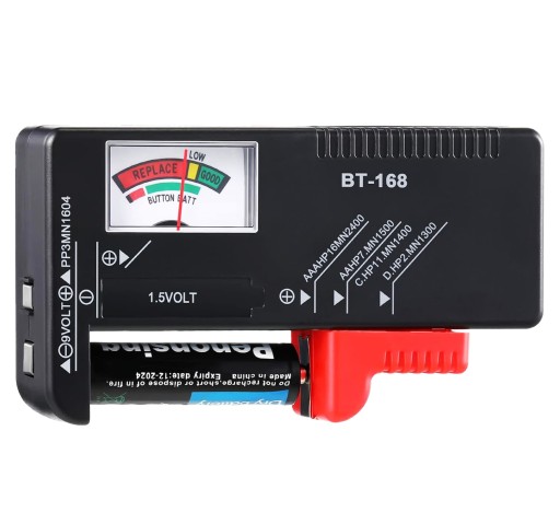 ANALOGOVÝ TESTER BATERIE METER LCD VOLTMETER AA AAA C D 9V
