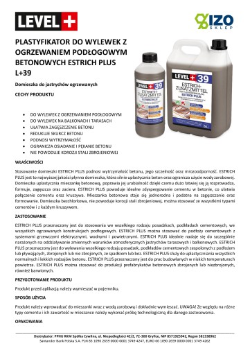 Plastifikátor na betón 1L vyhrievané potery L+39