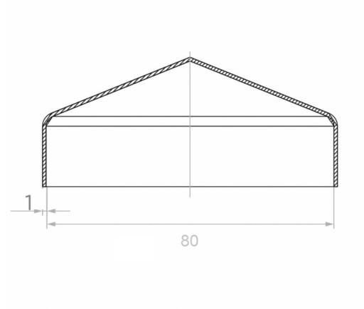 OCELOVÁ STRECHA NA PLOTOVÝ STĹP 80X80 POZINK