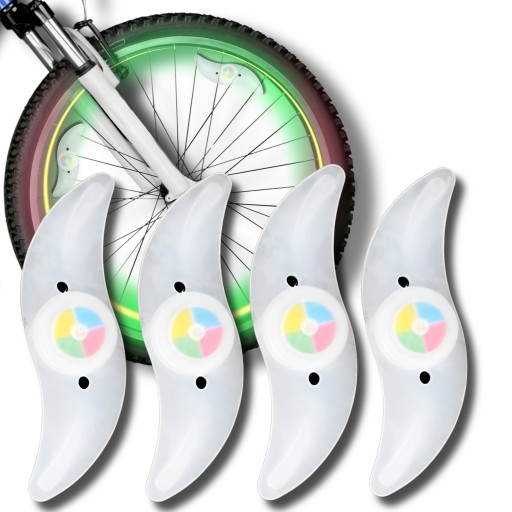 4 x LED SVETLO NA BICYKEL NA KRYT KOLESÁ RGB viacfarebný