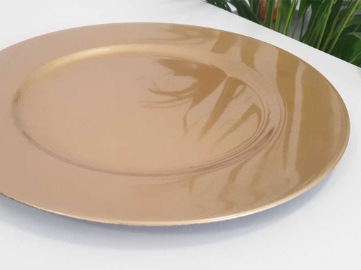 PODTANIER ZLATÝ TANIER, okrúhly TANIER, stojan, ZLATÁ SVADBA, 33 cm