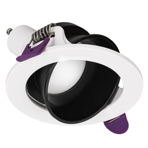 3X Zápustná LED halogénová lampa ROUND GU10 Biela Čierna MOVABLE Očko
