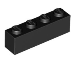LEGO BEAM 1X4 ČIERNA Č. 3010 ZA 1 KUS