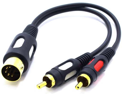 ADAPTÉR ADAPTÉR DIN ZÁSTRČKA 5 KOLÍKOV NA 2X RCA ZÁSTRČKU CHINCH VITALCO