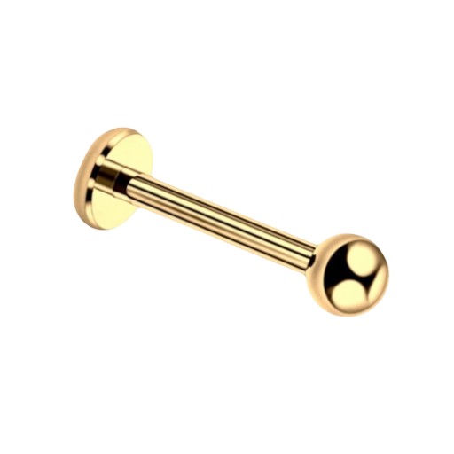 Zlaté náušnice LABRET s guľôčkou. Chirurgická oceľ 316L Veľkosť 1,2/6/3