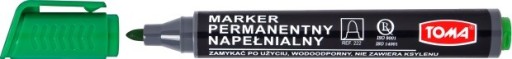 Permanentný popisovač Toma TO-222, zelený, okrúhly hrot