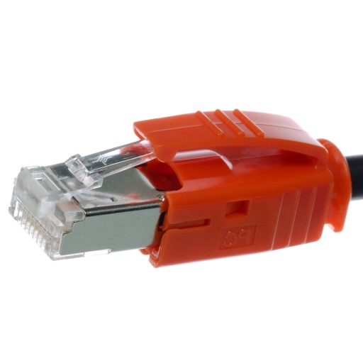 Zástrčka s krytom RJ45 6 6A FTP oranžová Telegartner