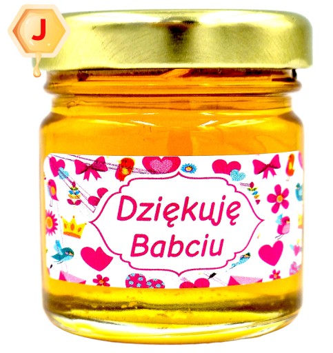 MEDOVÝ mini med BABIČKOVÝ DEŇ v tégliku 40g s nálepkou ĎAKUJEM BABIČKA
