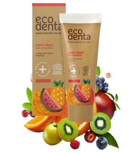 Bio zubná pasta pre deti, bez fluoridov, ovocná Ecodenta 75 ml
