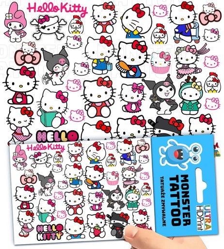 UMÝVAJÚCE DOČASNÉ TETOVANIE PRE DETI HELLO KITTY ORIGINÁLNE DIZAJNY