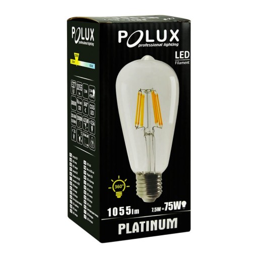 E27 ST64 Edison FILAMENT LED žiarovka 7,5W 75W 3000