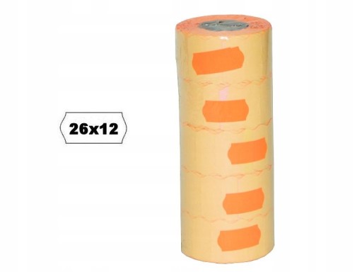 PÁSKA PRE JEDNORADOVÝ ETIKETKOVÝ STROJ, VLNOVANÁ, FLUO CENOVÁ ŠTÍTKA 26X12 MM