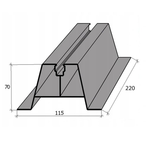 Trapézový koľajový most 70/220 (izolácia EPDM)