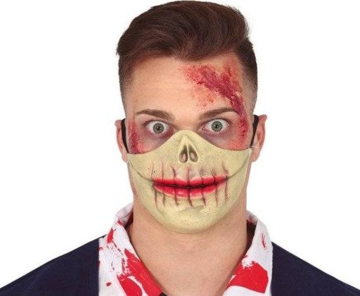 ZOMBIE CORPSE LATEXOVÁ MASKA PREŠÍVANÉ PERY HALLOWEEN