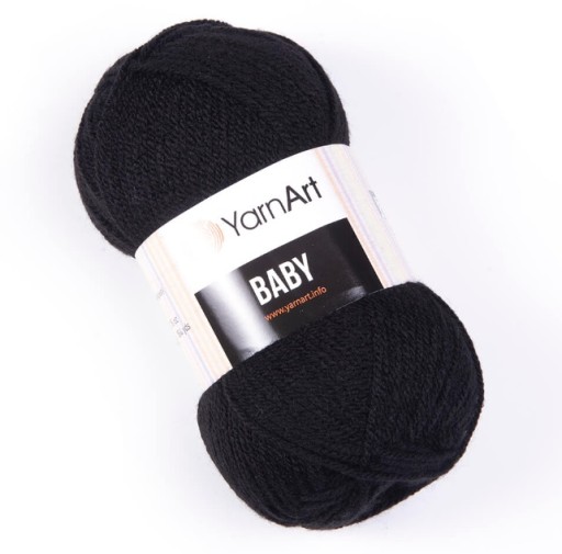 Priadza YarnArt Baby, farba 585 Čierna, 50 gramov