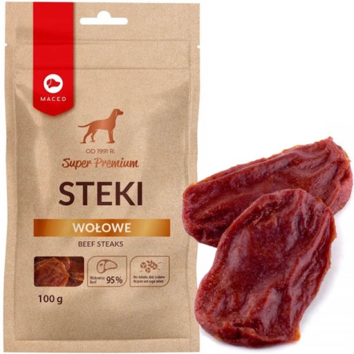 MACED BEEF STEAKS 100g pochúťka pre psov