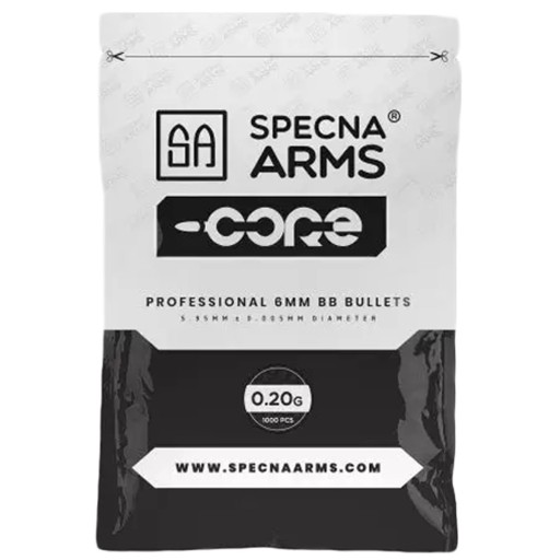 ASG BALLS AIRSOFT CORE MUNÍCIA 0,20G 1000KS SPECNA ARMS BIELA