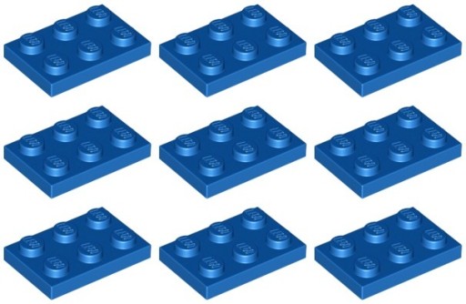 LEGO 3021 TANIER 2x3 modrý NOVINKA (10g) 9 ks.