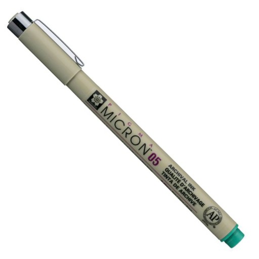 Pigma Micron 05 Green jemná linka 0,45 mm zelená