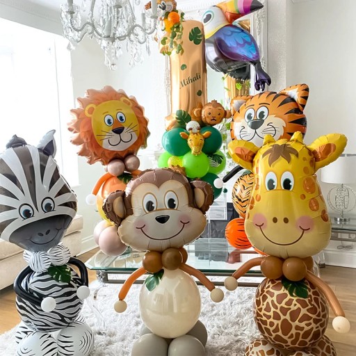 FÓLIOVÉ BALÓNY ZVIERATKÁ SADA FÓLIOVÝCH BALÓNOV SAFARI ZOO BALÓN 5 ks