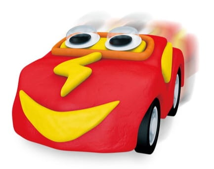 Kreatívna súprava z plastelíny Play-Doh Air Clay Racers Car Purple