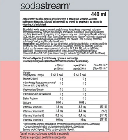 SodaStream sirup z ružového grapefruitu 440 ml