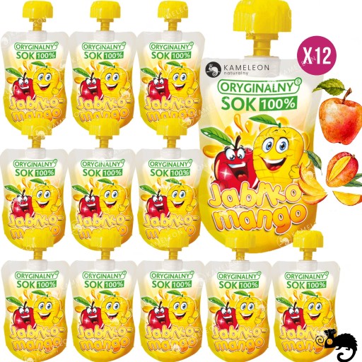 ORIGINÁLNA JABLKOVÁ OVOCNÁ MOUSE BEZ CUKRU Jablko Mango + vit. C 110 ml