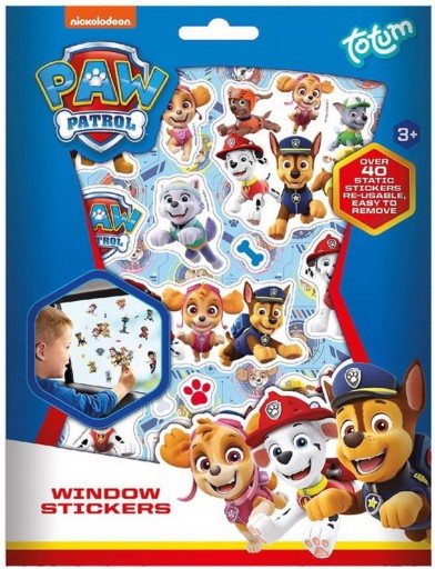 Totum opakovane použiteľné nálepky na okná na autosklá, Paw Patrol