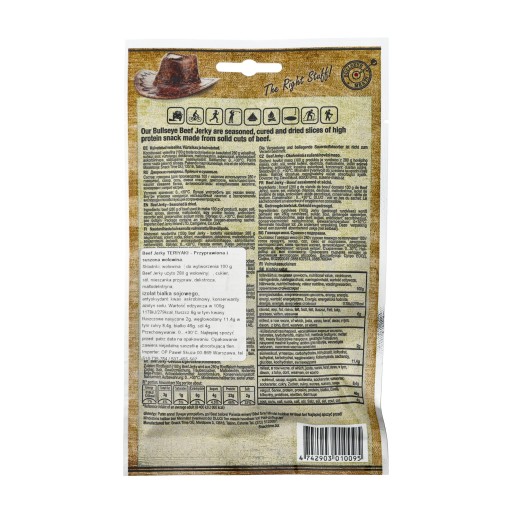 BULLSEYE MEATS HOVÄDZIE MÄSO HOVÄDZIE JERKY TERIYAKI 50 g