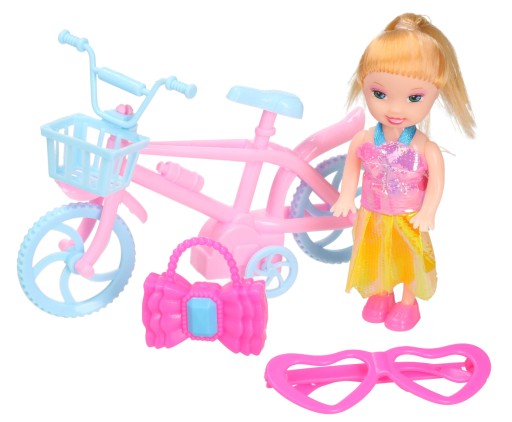 Mini bábika + bicykel 7750