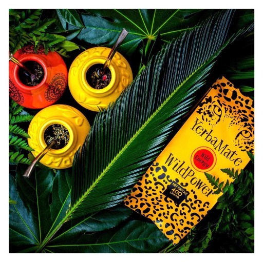 Yerba Mate DE GUARANA 400g WildPower arónia guarana okvetné lístky ruže chrpa