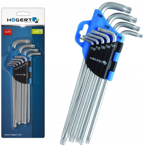 KĽÚČE TORX 9 KS. EXTRA DLHÁ HOEGERT TECHNIK