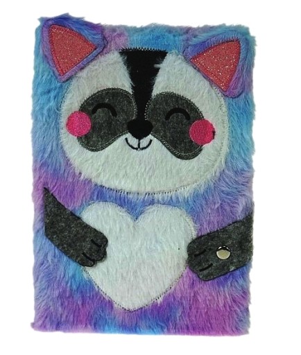 A5 PLYŠOVÝ ZÁPISNÍK LEMUR Zipsový DIÁR 0213