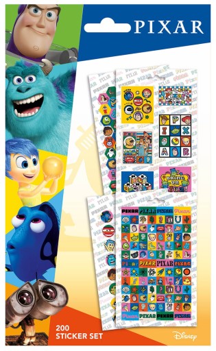 Sada 200 nálepiek s postavičkami Pixar pre deti