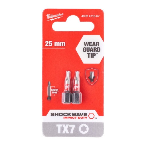 MILWAUKEE SHOCKWAVE BIT TX7 25mm 2ks.